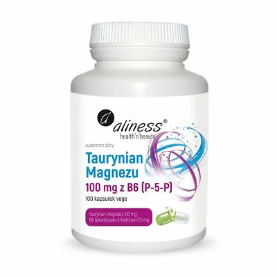 Magnesium Taurate 100mg + Vitamin B6 (100 Caps) ALINESS Poland • £22.06