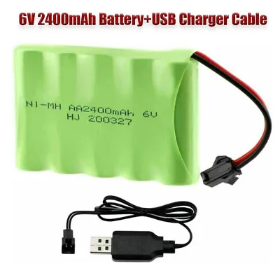 £13.99 • Buy 6V 2400mAh Ni-MH AA Rechargeable Battery Pack With SM-2P 2Pin Plug USB Charger