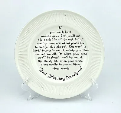 VINTAGE C.1960's - PALL MALL WARE F.W.R.  JUST BLEEDING KNACKERED  - PLATE 7.75  • £11.95