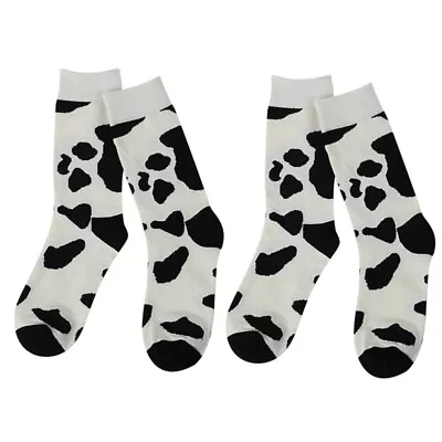  2 Pairs Cow Print Socks Women Sports Accessories Fashionable Slippers • £4.99