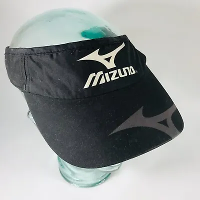 Mizuno Sports Visor Hat Cap Black Golf Pickleball Men Women Strapback Adjustable • $12.98