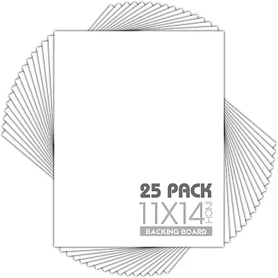 Mat Board Center Pack Of 25 11x14 White Backing Boards - 4-ply Thickness - For • $34.71