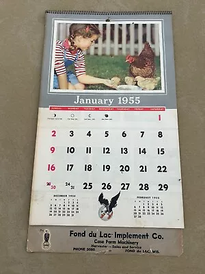 1955 J.I. Case Dealership Calendar Fond Du Lac Wisconsin WI  Complete  Scarce • $69.99