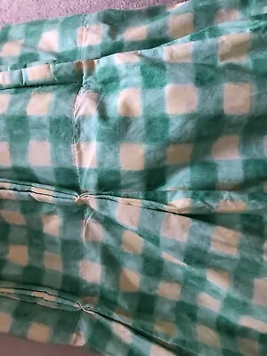 £17.99 • Buy Vintage 1990s Green & Yellow Check Curtains Montgomery .Lined +tiebacks 101”x56”