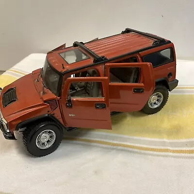 Maisto Special Edition Hummer H2 SUV Orange Model Die Cast 1:18 4 Doors Open • $27.99