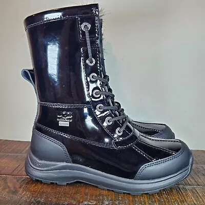 UGG Adirondack III Womens Size 6 Patent Black Waterproof Snow Boots 1132991 • $89.98