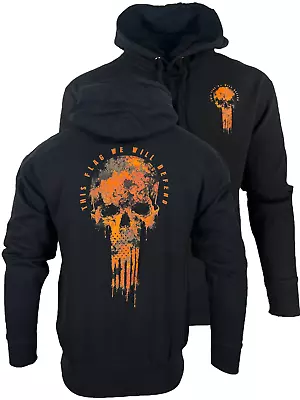 Howitzer Style Men's Hooded Sweatshirt Flag Skull Military Grunt MFG • $40.95