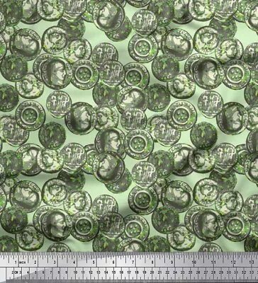 Soimoi Cotton Poplin Fabric Coins Vintage Printed Fabric 1 Metre-p8h • $14.35