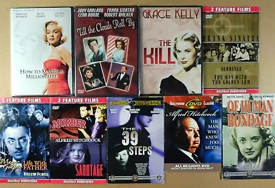 Classic Movies DVD LOT Hitchcock Sinatra Grace Kelly Marilyn Monroe NEW-SEALED • $19.99