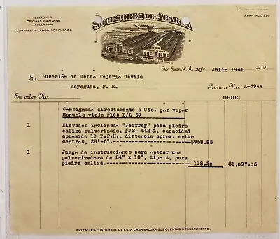 Vintage Commercial Invoice / Sucesores De Abarca / Sj Puerto Rico / 1941 #9 • $6.95