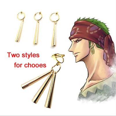 Anime One Piece Zoro Earrings Droplets Pendants Cosplay Costume Props Gift Boy • $7.99