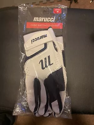 Marucci Code Adult Medium Batting Gloves Leather Palm & Mesh Back - Black/White • $15