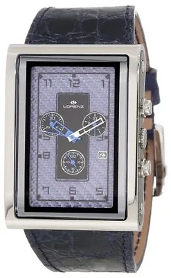 $397 • Buy Lorenz Men's 025923CC TB7 Big Rectangular Blue Leather Band Watch