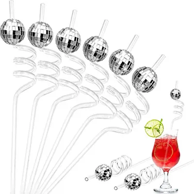 Mirror Disco Ball  70s Decorative Straws Mini Disco Straw Party Decorations: • £4.62