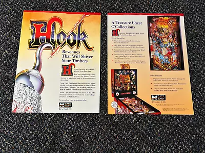 2 1992 Data East Factory Original Hook Pinball Flyers Uncirculated • $15