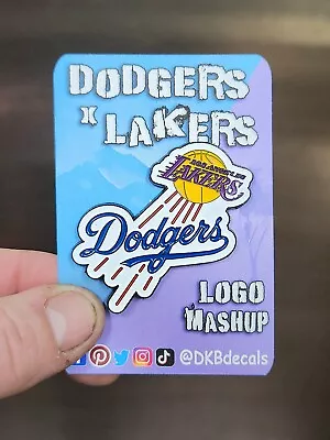 LA Dodgers X LA Lakers Logo Mashup 2 Inch Metal Enamel Pin - FREE SHIPPING - • $10