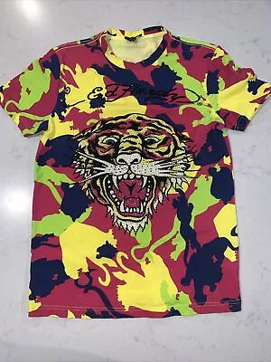 Ed Hardy Tiger Face Beaded Crystal Tee M • $49.99