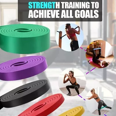 Heavy Duty Resistance Bands 5-15 LB For Gym Exercise Pull Up Fitness Workout AU • $9.99