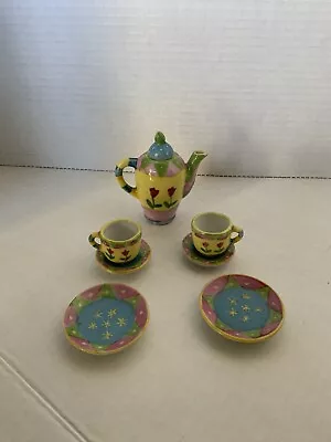 Miniature Floral Tea Set Vintage 8 Piece Pretty • $25