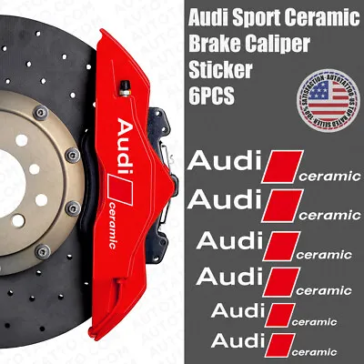 Audi Ceramic Sport Car Wheels Brake Caliper Sticker Decal Logo Decoration White • $21.42