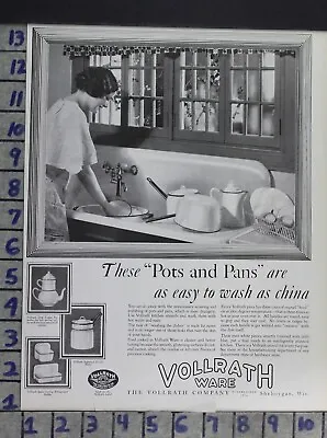 1925 Vollrath Ware Sheboygan Dish Pans Food Kitchen Cook Bake Vintage Ad Dw53 • $21.95