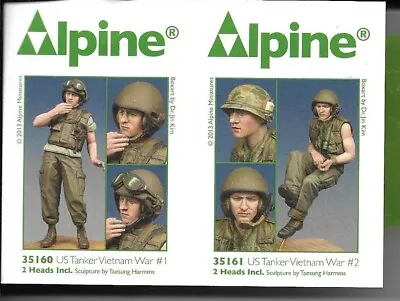 Alpine Mins 35162 US Tankers Vietnam Figure Set 1/35th Unpainted Kit • £26.99