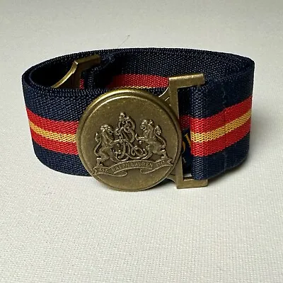 Polo Ralph Lauren Stretchy Belt Signature Buckle Navy Red Striped Preppy Small • £28