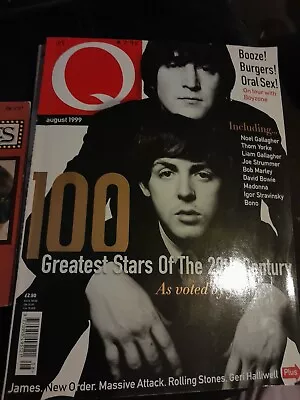 Q Pop Music Magazine August 1999 100 Greatest Stars Of 20th Century Beatles Bono • $15