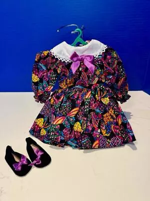 Magic Attic Club Keisha PARTY DRESS Butterfly Print W/SHOES & Hair RIBBON MINT • $22.99