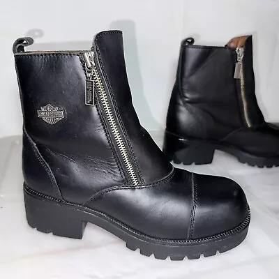 Womens HARLEY DAVIDSON Leather Ankle Boots Size 8.5 #33533 • $120