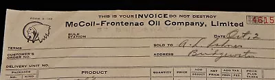 Vintage Receipt BRIDGEWATER NSCANADA1944 McColl-Frontenac Oil Co Indian • $5