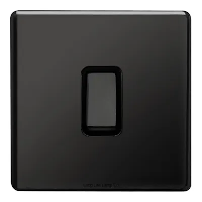 £6.59 • Buy Black Gloss Nickel Or Brush Chrome Wall Plate Plug Socket & Switches Slim Flat
