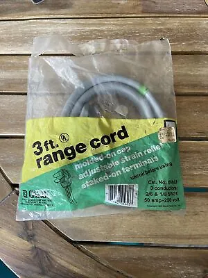 Carol 3 Ft Range Cord  3 Prong Wire 50 Amp - 250 Volt  Old Stock In Package • $10.99