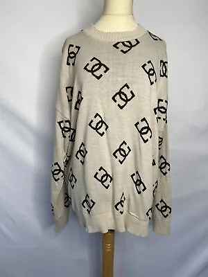 MissyEmpire - S/8 - Beige Logo Design Sweater • £8