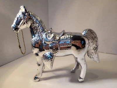 $34.87 • Buy Vintage Silvertone Metal Carnival Horse With Saddle & Chain 6 1/4” High Nice!