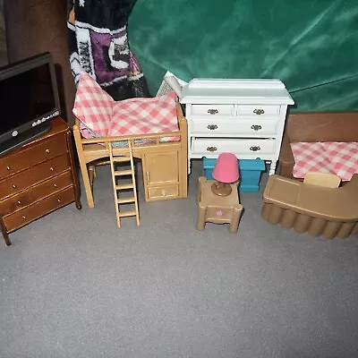 Calico Critters Sylvanian Families Furniture Set  Loft Bed Dresser Dollhouse • $15