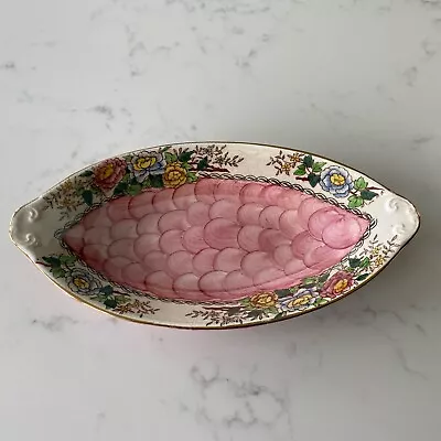 MALING Pottery Lustre Ware PINK Peony Rose Plate Dish Made In Newcastle England • £10