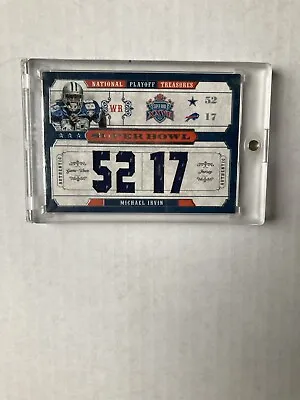 2000 National Playoff Treasures Super Bowl Michael Irvin Patch 10/25 • $50