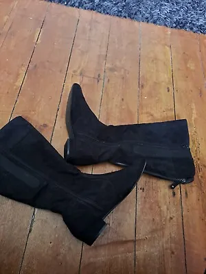 Faux Suede Boots High Boots Widefit Size 7eee • £14