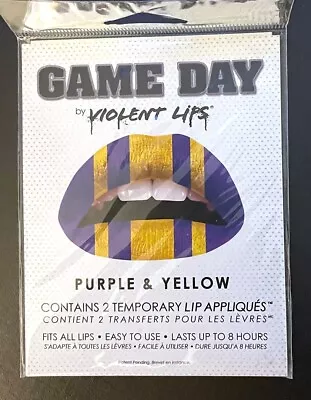 Purple And Yellow Game Day By Violent Lips Temporary Lip Tattoos • $8.88