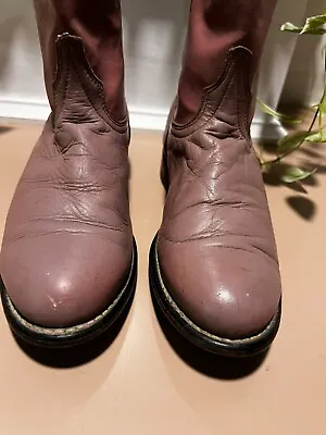 Vintage Laredo Ropers USA Made Cowgirl Western Boot Round Toe 8 Pink Mauve • $60