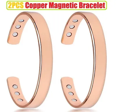 2PCS Copper Magnetic Bracelet For Men And Women Adjustable Bangle Jewelry Gifts • $9.69