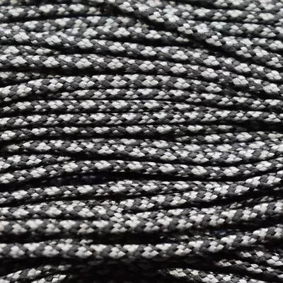 95 Cord (Type 1) Paracord Black With Charcoal Diamonds 100 FT USA MADE & SELLER • $10.99