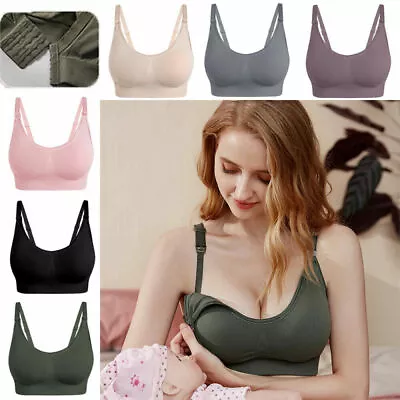 Sports Maternity Nursing Bra Pregnancy No Wire Breastfeeding Gathered Lingerie • £5.99