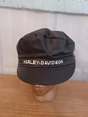 Vintage Harley Davidson Motorcycles Captains Style Riding Hat Cap Leather Size S • $27.94