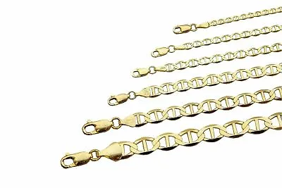 10k Solid Yellow Gold Mariner Link Chain 2mm-6mm Men's Women Necklace 7 - 26  • $407.15