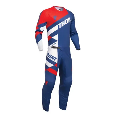 Thor 2024 Sector Checker Motocross Offroad Jersey Pant Combo Navy/Red • $102.90