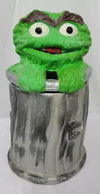 Vintage Oscar The Grouch Sesame St. Ceramic Cookie Jar Marked Muppets Inc.  #972 • $56.99