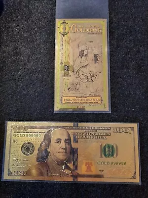 Bu 1 New Hampshire Goldback + One 100 Dollar 24k Gold Note Combined Shipping • $2.45