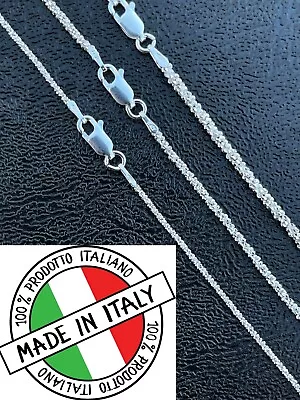 $17.99 • Buy Real Solid 925 Sterling Silver Diamond Cut Sparkle Rope Chain Necklace 1mm - 3mm